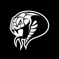 Furious green snake sport vector logo concept isolated on black background.