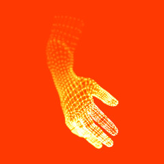 Human Arm. Hand Model. 3d Covering Skin. Vector Illustration.