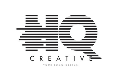 Obraz premium HQ H Q Zebra Letter Logo Design with Black and White Stripes
