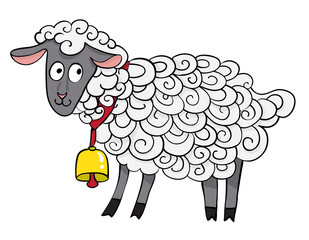 Cartoon image of goat. An artistic freehand picture.