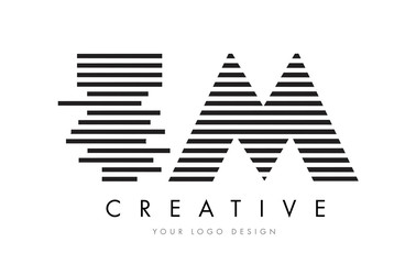 Fototapeta premium TM T M Zebra Letter Logo Design with Black and White Stripes
