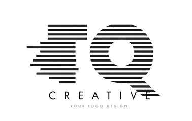 TQ T Q Zebra Letter Logo Design with Black and White Stripes