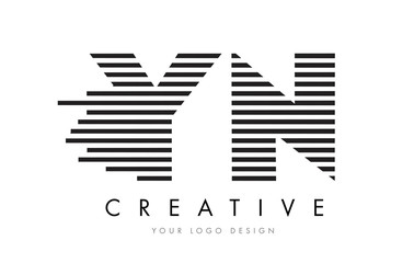 YN Y N Zebra Letter Logo Design with Black and White Stripes - obrazy, fototapety, plakaty