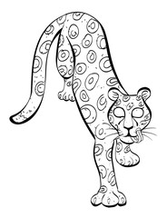 Cartoon image of leopard. An artistic freehand picture.
