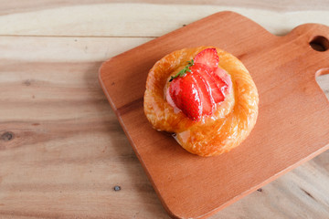 sweet pastry filled with strawberry