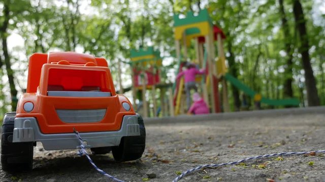Toy truck on the playground.
