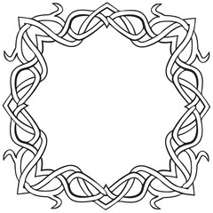 Vector illustration of Celtic knot square frame black and white