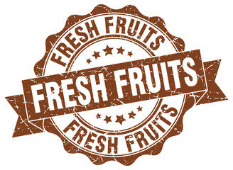 Obraz premium fresh fruits stamp. sign. seal
