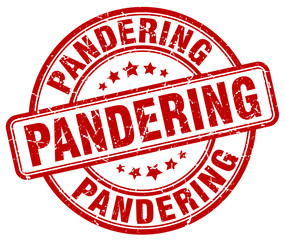 pandering red grunge stamp