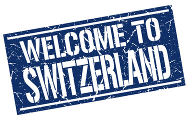 welcome to Switzerland stamp