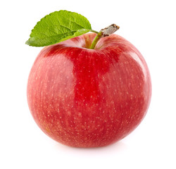 Apple with leaf