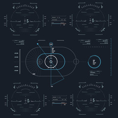 Futuristic blue virtual graphic touch user interface