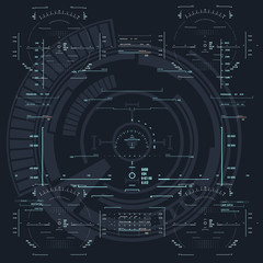 Futuristic blue virtual graphic touch user interface