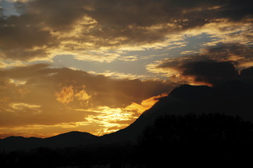 sunset in winter