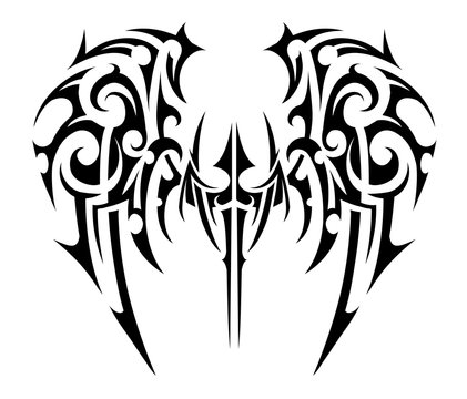 Naklejki Wings tattoo tribal art