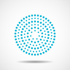 Fototapeta na wymiar Abstract dotted circles. Colorful dots in circular form. Vector design element