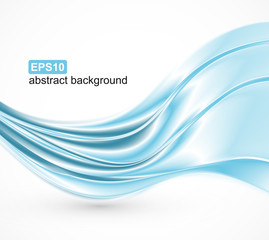 Fototapeta premium Vector abstract blue waves background.