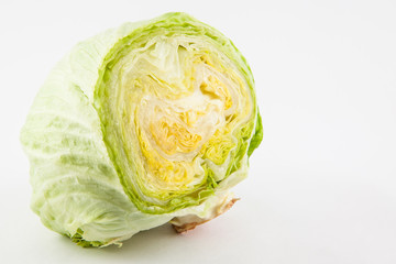 Fototapeta premium Crisphead lettuce (Lactuca sativa) isolated in white background