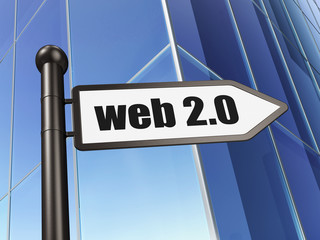 Web design concept: sign Web 2.0 on Building background