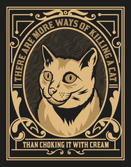 Cat label. Western style