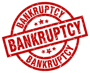 bankruptcy round red grunge stamp