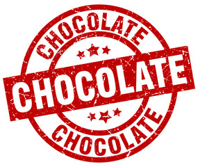 chocolate round red grunge stamp