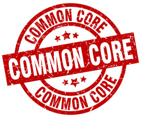 common core round red grunge stamp