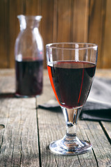 Glass of red wine.