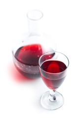 Glass of red wine.