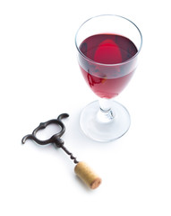 Glass of red wine.