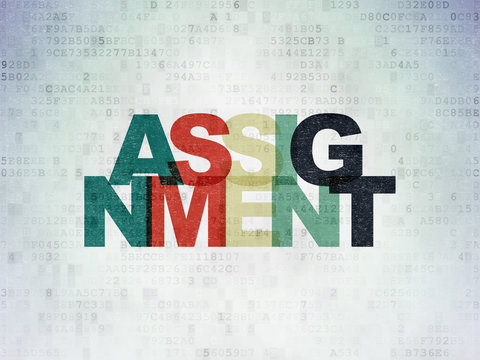 Law concept: Assignment on Digital Data Paper background