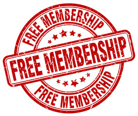 free membership red grunge stamp