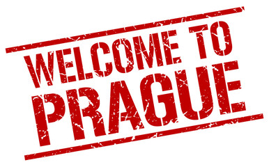 welcome to Prague stamp