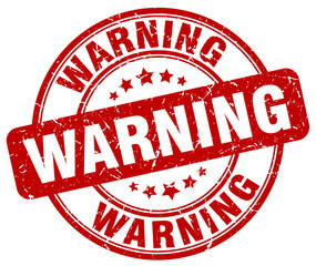 warning red grunge round vintage rubber stamp