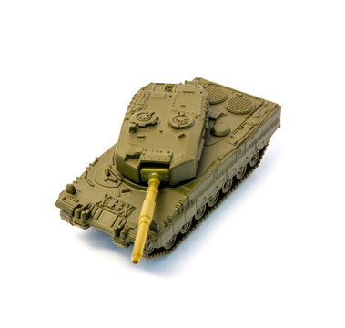 Toy tank isolated on white background