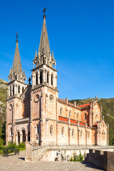 Naklejka na ściany i meble Basílica de Santa María la Real de Covadonga is a Catholic church located in Covadonga, Cangas de Onís, Asturias, Spain, that was designated as basilica on 1901
