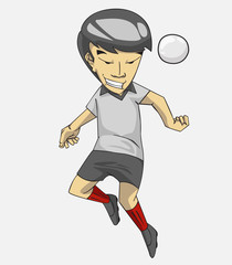 soccer player action kick the ball.  cartoon vector and illustration