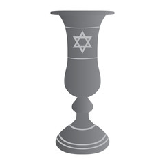 Isolated traditional jew wine cup, Vector illustration