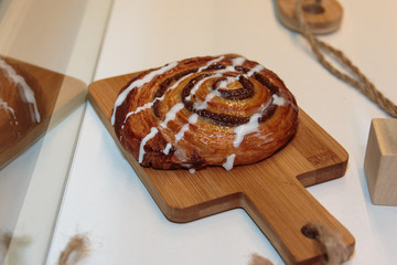 Round Shape Fresh Croissant with White Icing
