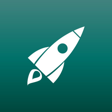 Rocket vector pictogram icon. Simple flat pictogram for business, marketing, internet concept. Business startup launch concept for web site design or mobile app.