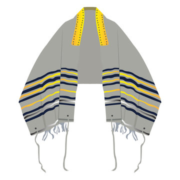 Isolated jewish tallit on a white background, Vector illustration