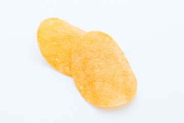 Potato chips on the papric. Eco food.