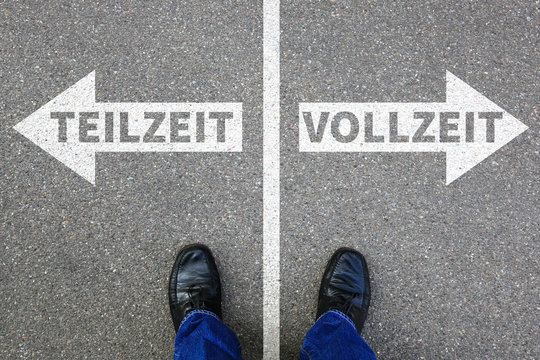 Teilzeit oder Vollzeit arbeiten Businessman Business Konzept Arbeit