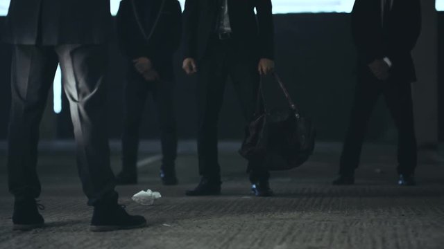  Asian & western criminal gangs meet in dark parking lot to do a drug deal