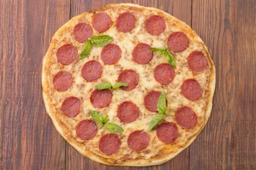 Pepperoni Pizza, isolated on white background