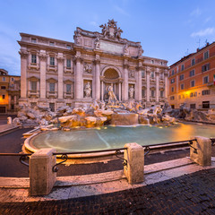 Obraz na płótnie Canvas Trevi Fountain and Piazza di Trevi in the Morning, Rome, Italy