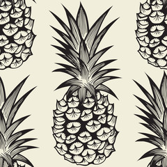 Seamless pattern with pineapples