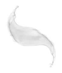 Splash of milk or cream isolated on white background