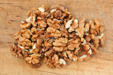 shelled walnuts pile