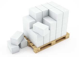 3d pallet of breeze blocks